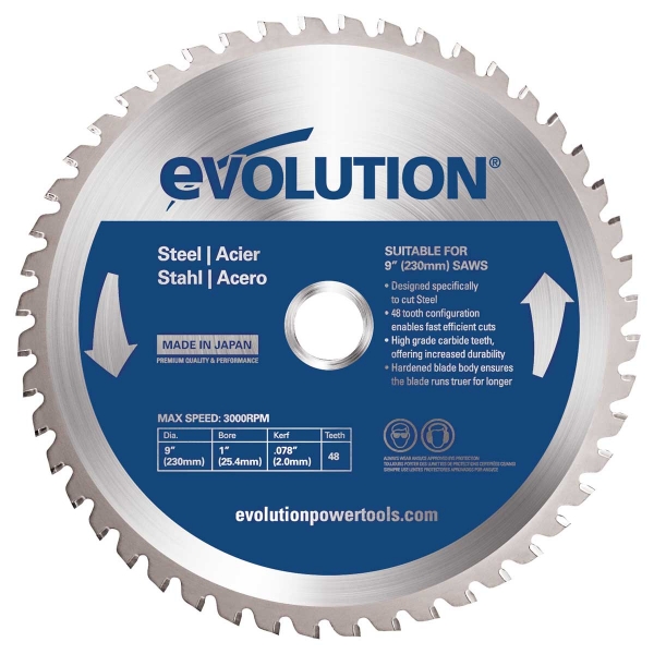 Disc pentru fierastrau circular taiere otel Evolution EVOEVOBLADE230 0453 O230 x 25.4 mm 48 dinti